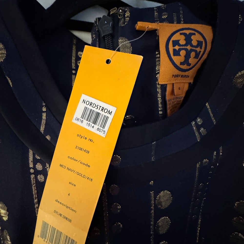 Tory Burch navy and gold dot - Picture 2 of 3